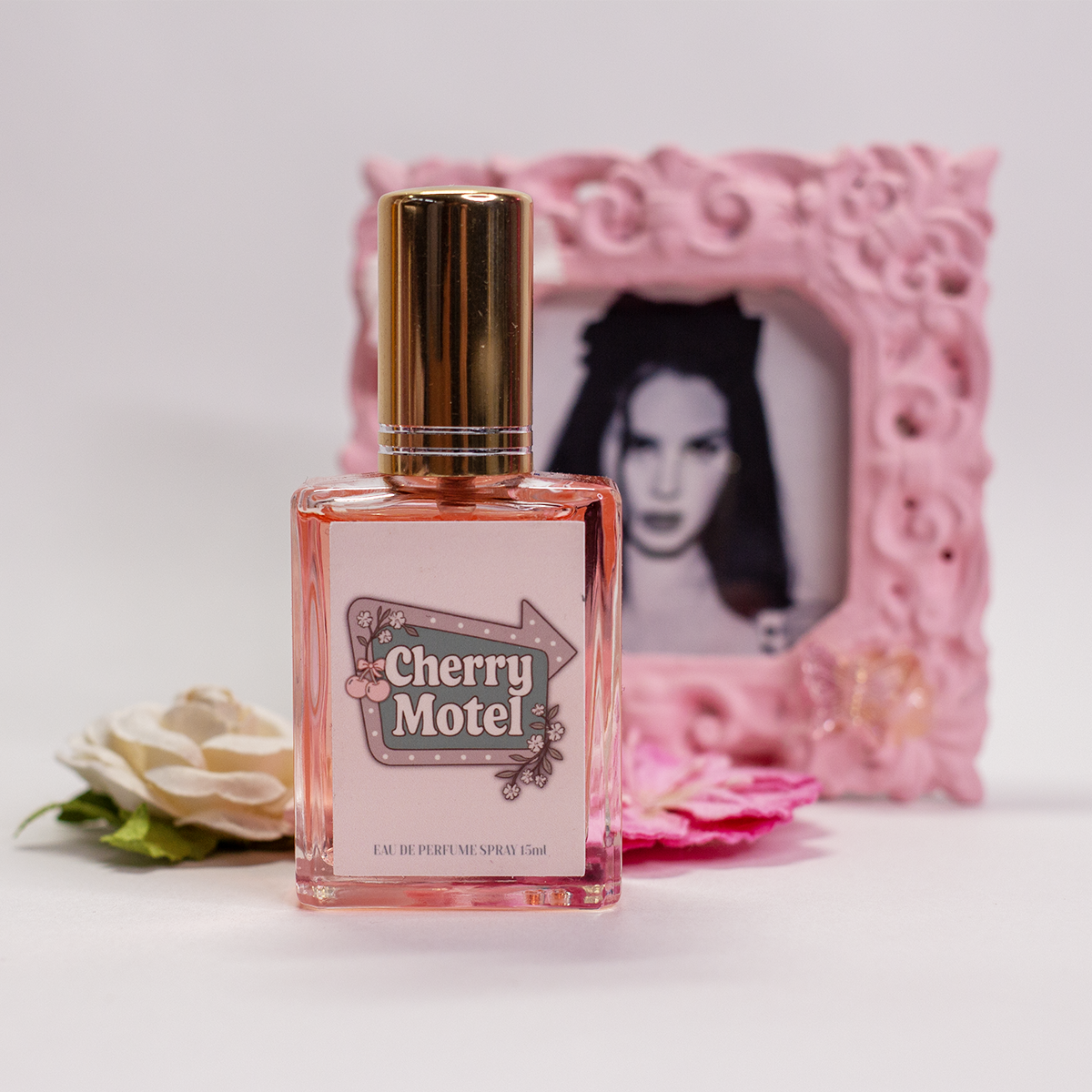 Cherry Motel Eau de Parfum spray 15ml by The Valley Dolls – cherry fragrance in pink glass bottle